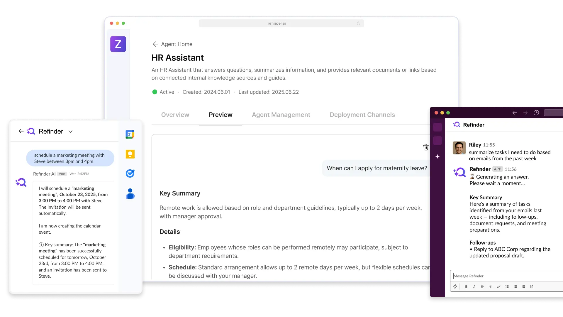 Refinder AI – Connect your work apps and boost productivity with an AI-powered enterprise assistant.